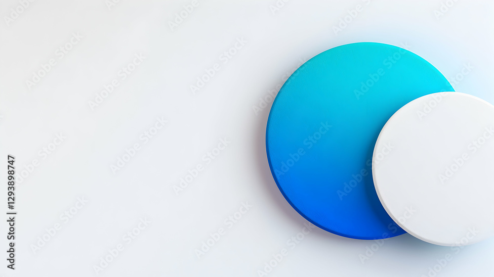 Abstract Teal and White Gradient Circles on White Background Abstract Teal and White Gradient Circles on White Background