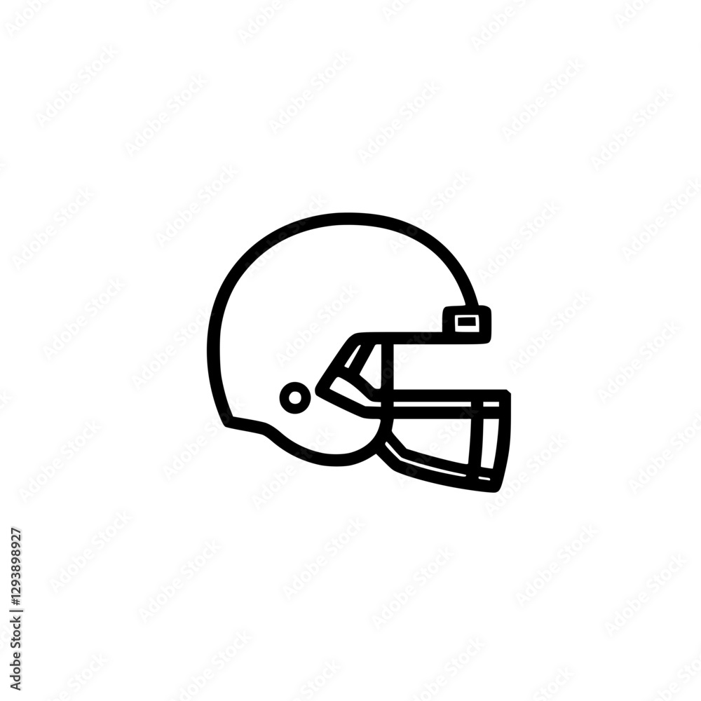 American football helmet safety gear icon in outline style American football helmet safety gear icon in outline style