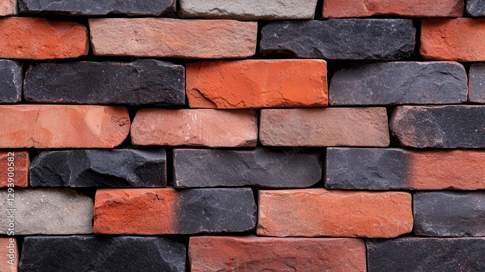 Fototapeta premium Colorful Brick Wall in Various Textures and Shades for Design and Architecture Projects