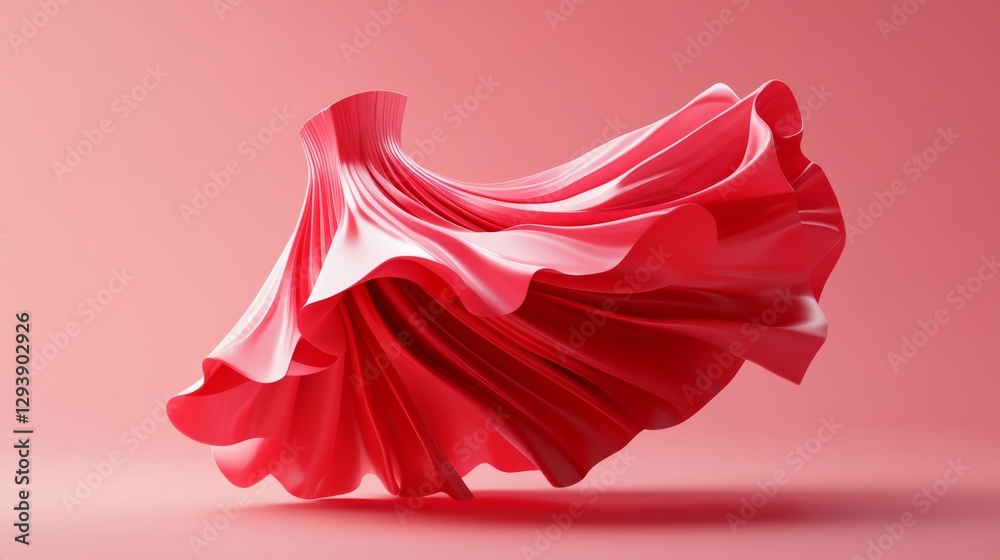 Dynamic 3D Icon of a Voluminous Skirt Design Isolated on Pink Dynamic 3D Icon of a Voluminous Skirt Design Isolated on Pink