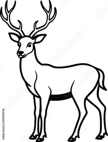 Gentle Elegance A Whitetail Deer Standing in a Misty Forest