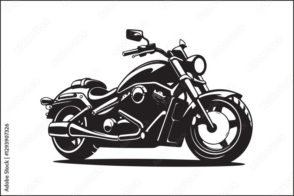 Fototapeta premium Elegant Vintage Motorcycle Vector Silhouette – Biker Lifestyle Art.