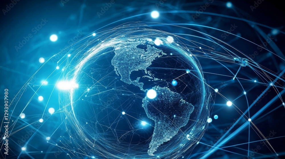 Fototapeta premium Exploring the impact of internet technologies on modern communication and information sharing