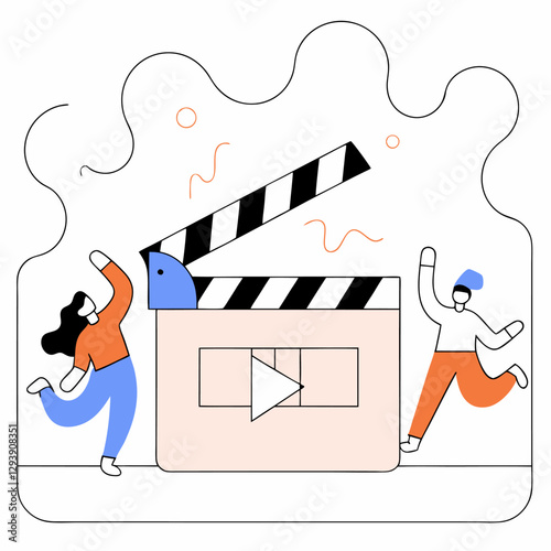 Joyful Filmmakers Clapperboard Illustration: Fun.