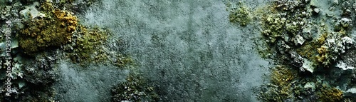 Mold and mildew growth on a damp grey wall