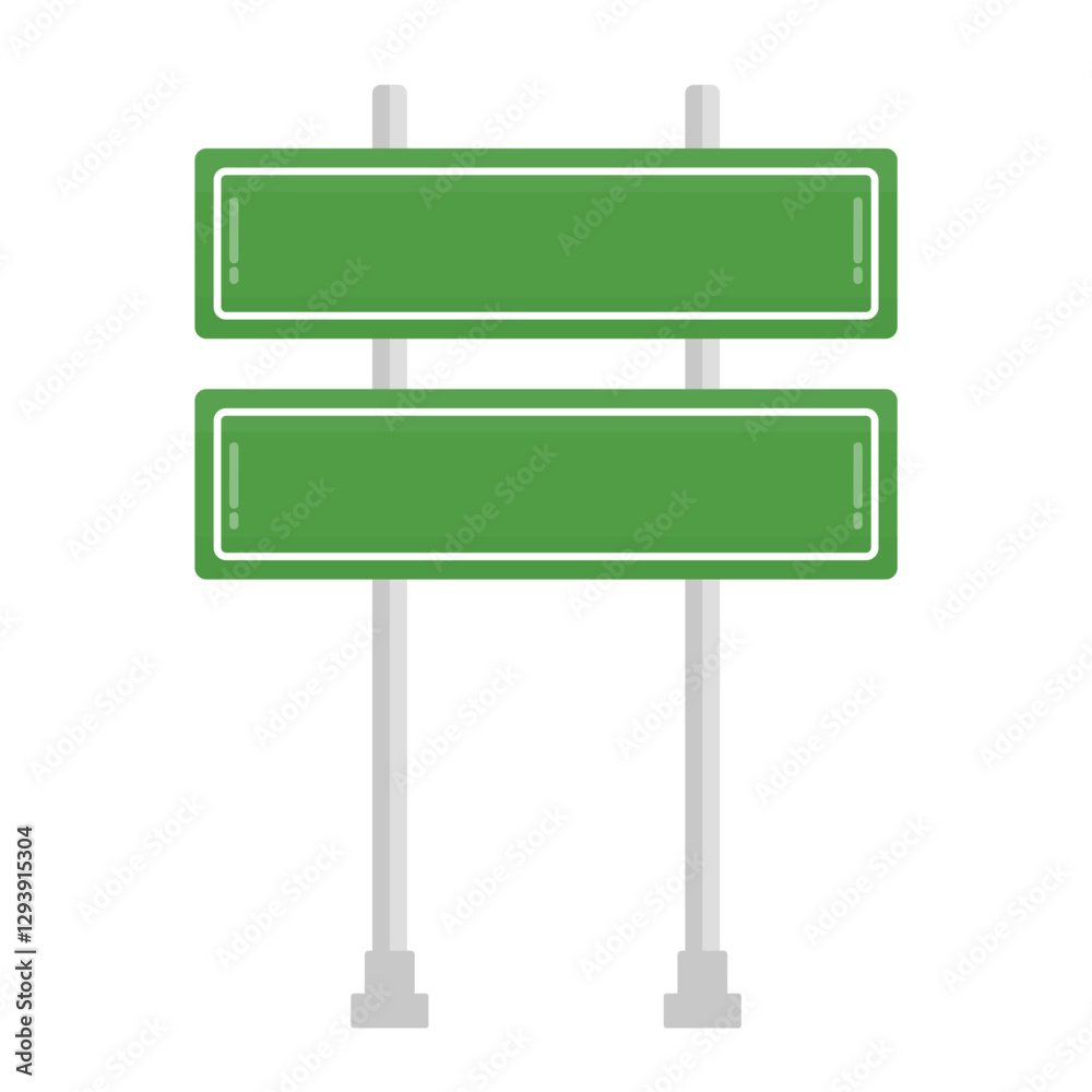 Fototapeta premium Directional Green Traffic Signs. Green Road Sign Illustration