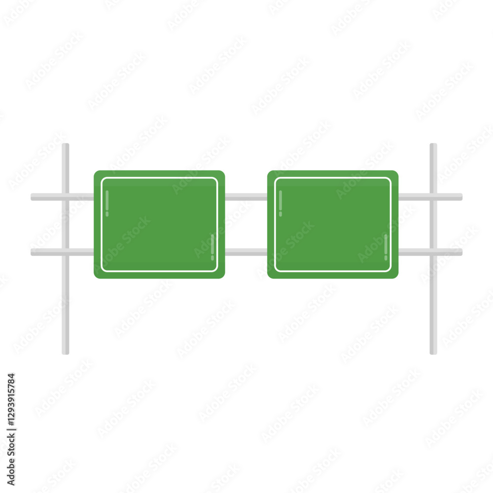 Fototapeta premium Directional Green Traffic Signs. Green Road Sign Illustration
