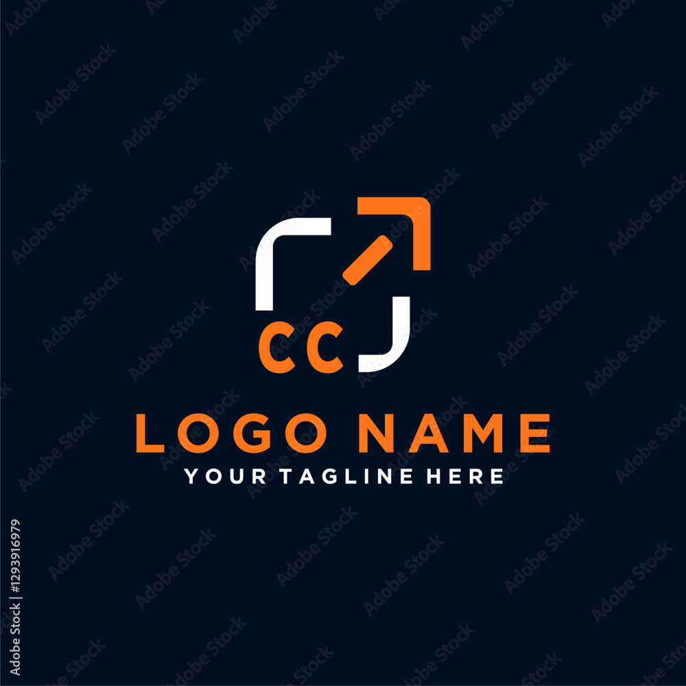 CC initials minimal modern technology logo design CC initials minimal modern technology logo design