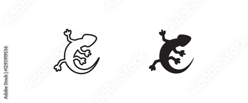 animal vector lizard salamander gecko crocodile and reptiles icon, sign, symbol, logo, illustration, editable stroke, flat design style isolated on white linear
