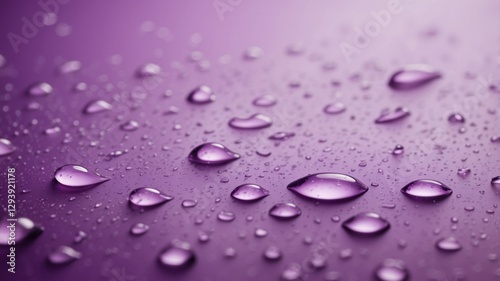 Water Drops on Vibrant Purple Background