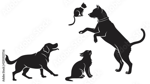 Hand drawn animal silhouette
