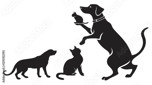 Hand drawn animal silhouette