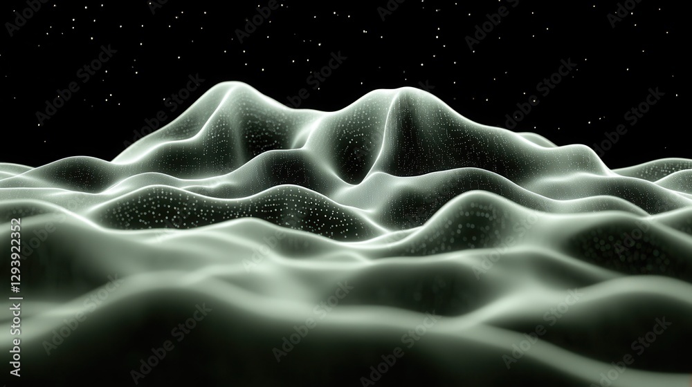 Abstract digital landscape with flowing waves and soft curves, ethereal tones Abstract digital landscape with flowing waves and soft curves, ethereal tones
