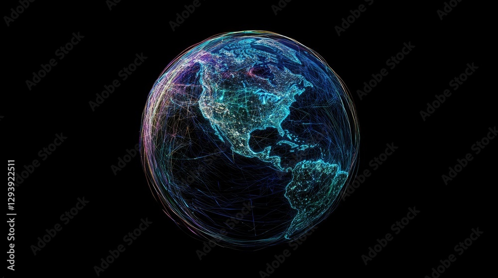 Abstract digital background of the planet Earth with a global network and connectivity, representing a data transfer concept. Abstract digital background of the planet Earth with a global network and connectivity, representing a data transfer concept.