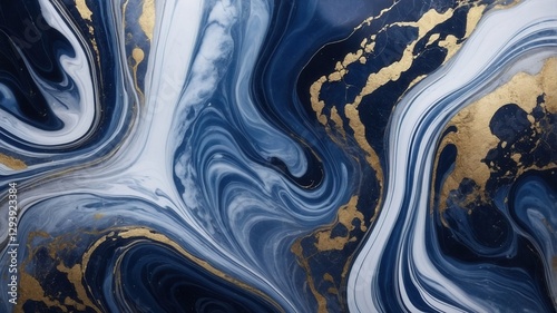 Abstract Blue Background Featuring Smooth Flowing Waves