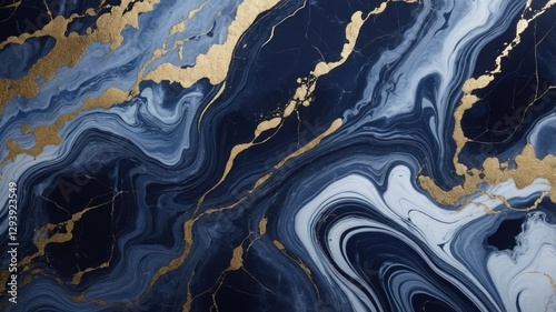 Abstract Blue Background Featuring Smooth Flowing Waves