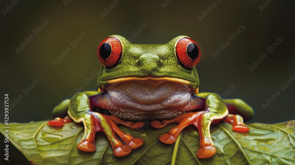 Naklejka premium A red-eyed tree frog