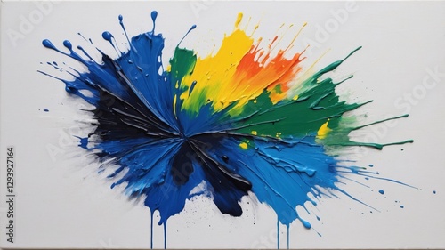 Dynamic Abstract Paint Splash with Colorful Ink Strokes