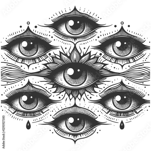 Multiple Eyes vector illustration