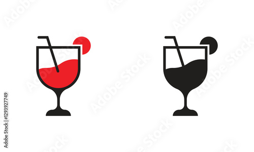 Wine glass icon logo. Great logo icon for, cafe, industry, social media, entertainment and web.