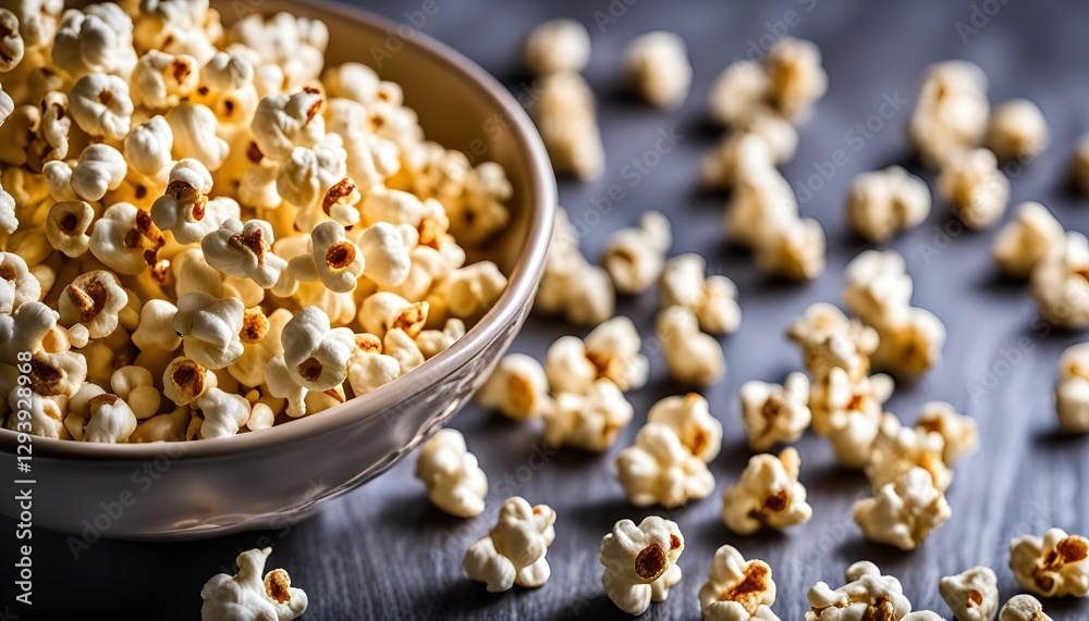 Bowl of Popcorn on a Wooden Table Bowl of Popcorn on a Wooden Table
