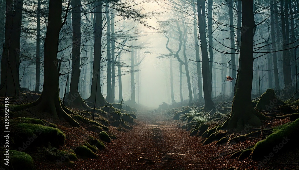 Obraz premium covered forest where every step echoes and unseen creatures 