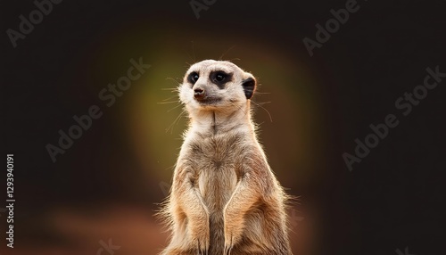 Agile Suricate on Alert Suricate suricatta Displaying Agility and Vigilance in Savannah Grasslands, Africas Energetic Pride at Sunset.