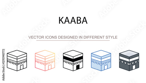 Kaaba icon design with white background stock illustration