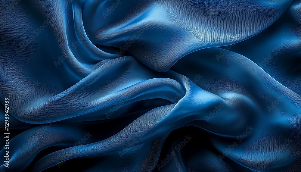 Obraz premium Draped Blue Silk Fabric Texture