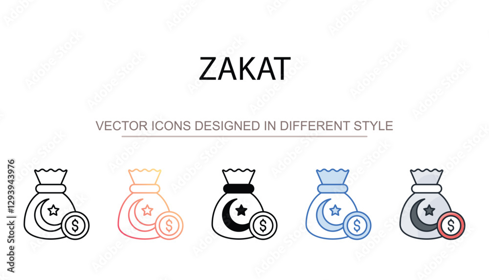 Zakat vicon design with white background stock illustration Zakat vicon design with white background stock illustration