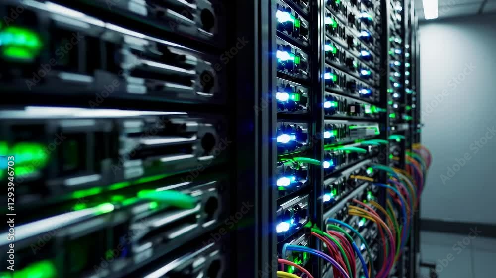 The Servers with Colorful Lights