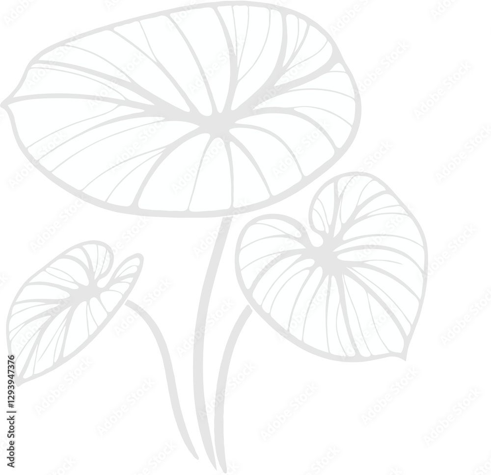 Fototapeta premium Illustrator Artwork Hand Drawn Vintage Sketch Drawing, green leaves Line Art, Plants Collection branches Floral elements, set of Botanical Illustration Outline leaf, branch Black And White leaves