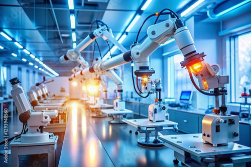 Futuristic Medical Robotics: Robots Assembling Delicate Devices in a High-Tech Lab