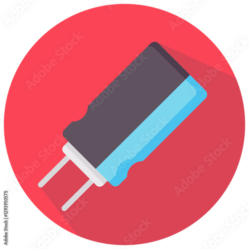 capacitor vector round flat icon