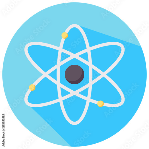 atomic vector round flat icon