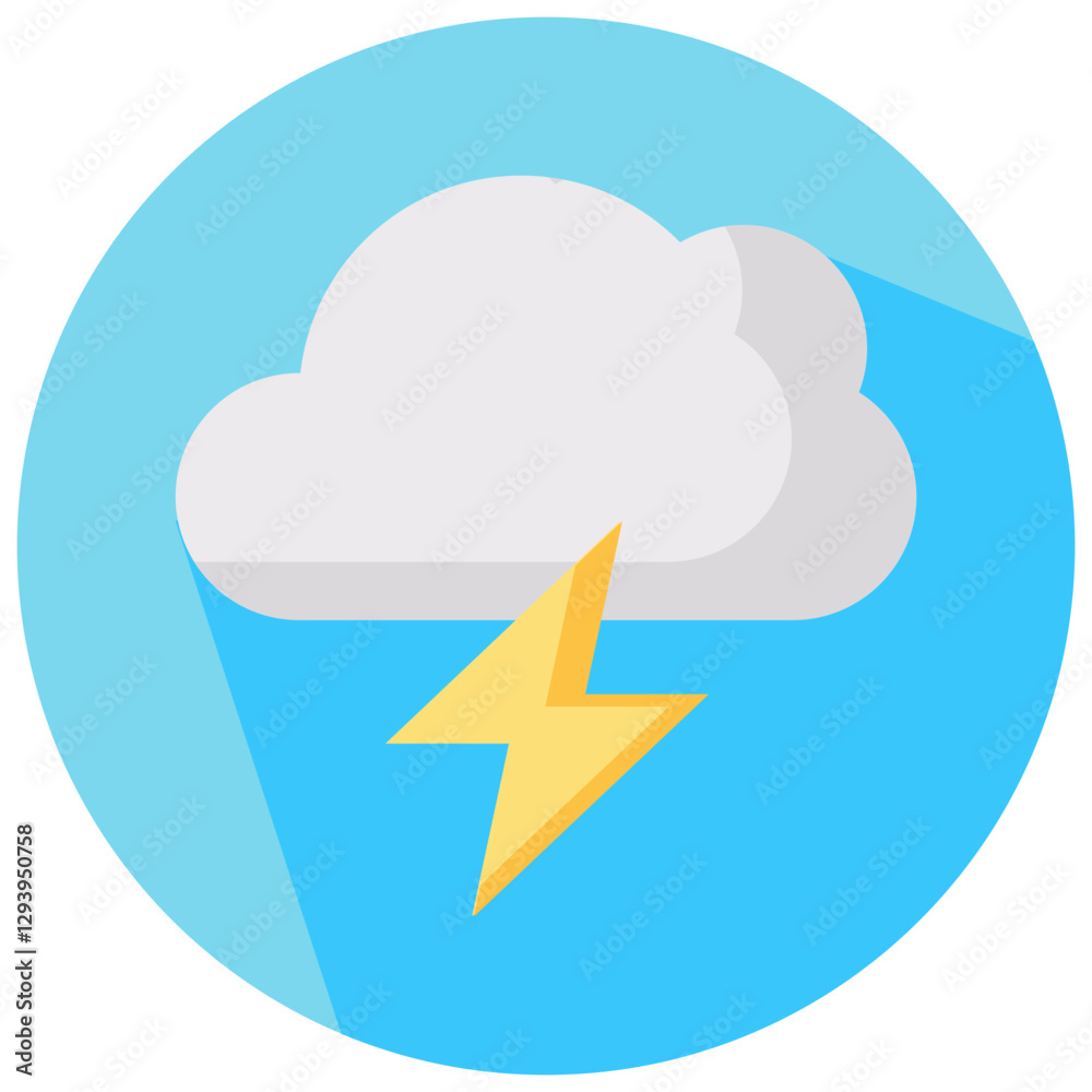 storm vector round flat icon storm vector round flat icon