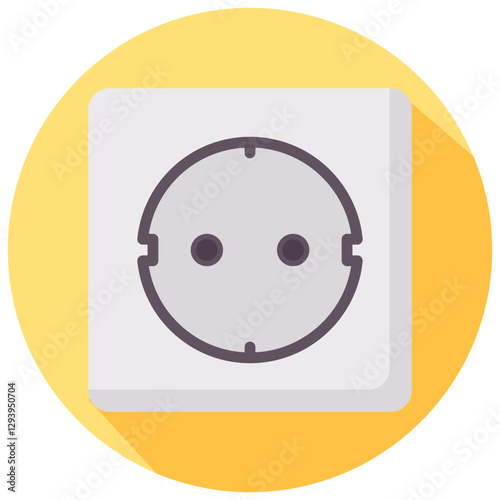 socket vector round flat icon