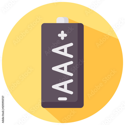 aaa battery vector round flat icon