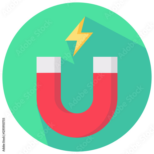 magnet vector round flat icon