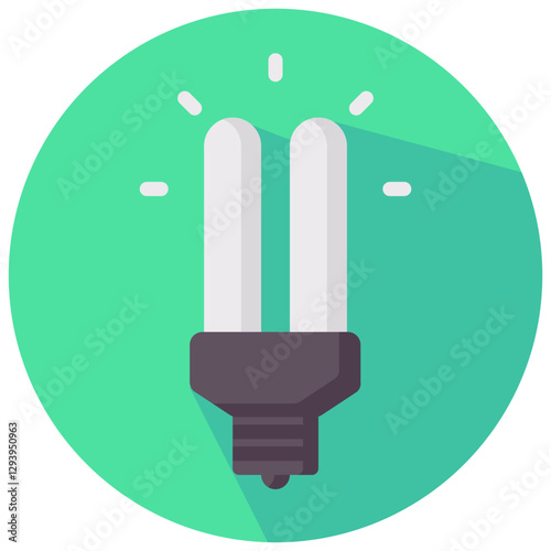 saving bulb vector round flat icon