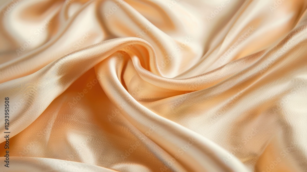 Fototapeta premium Soft, flowing abstract beige fabric background, delicate texture, artistic fabric concept.