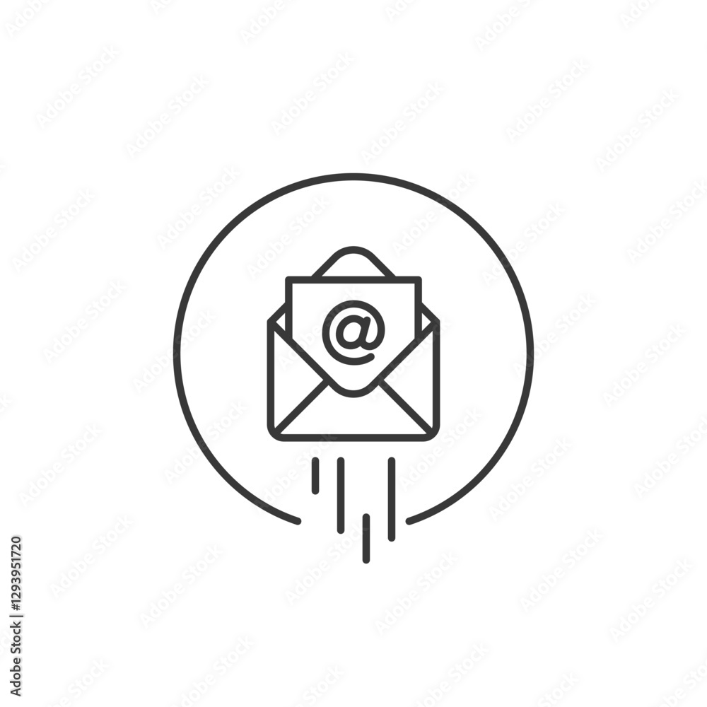 An icon showing a simple envelope with. This minimalist design is used in digital interfaces to signify email functions, promoting intuitive navigation An icon showing a simple envelope with. This minimalist design is used in digital interfaces to signify email functions, promoting intuitive navigation
