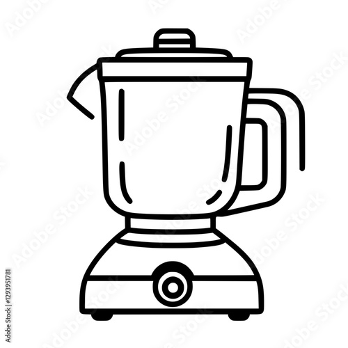 Modern Line Art Blender Icon for Kitchen Appliances and Food Processing Equipment