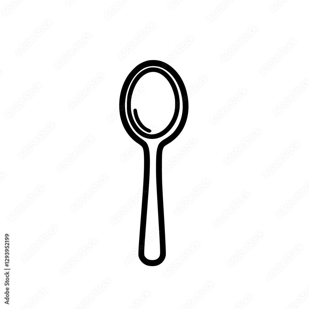Minimalist Spoon Icon Representing Cutlery, Kitchen Utensils, and Dining Minimalist Spoon Icon Representing Cutlery, Kitchen Utensils, and Dining