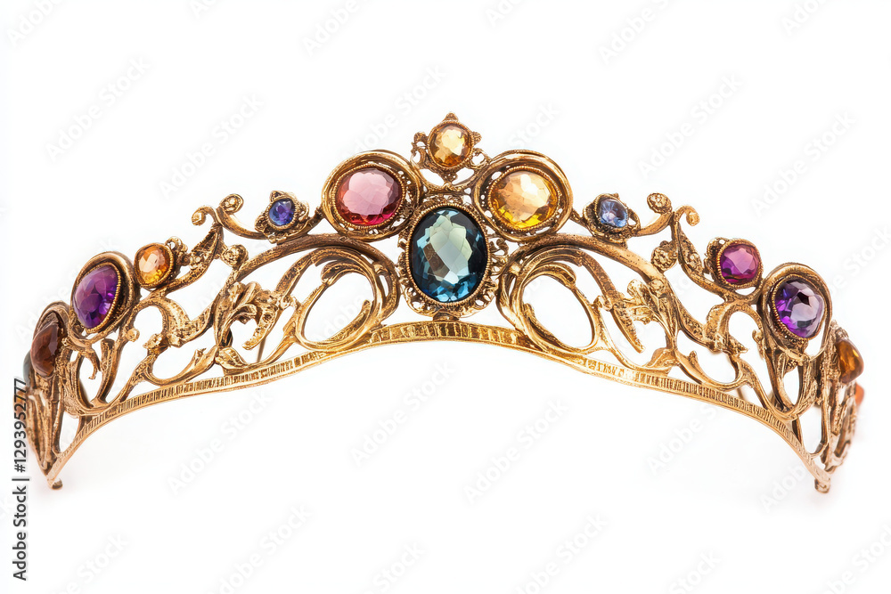 Fototapeta premium Modern white, yellow, and red product stage display 3D podium on white background