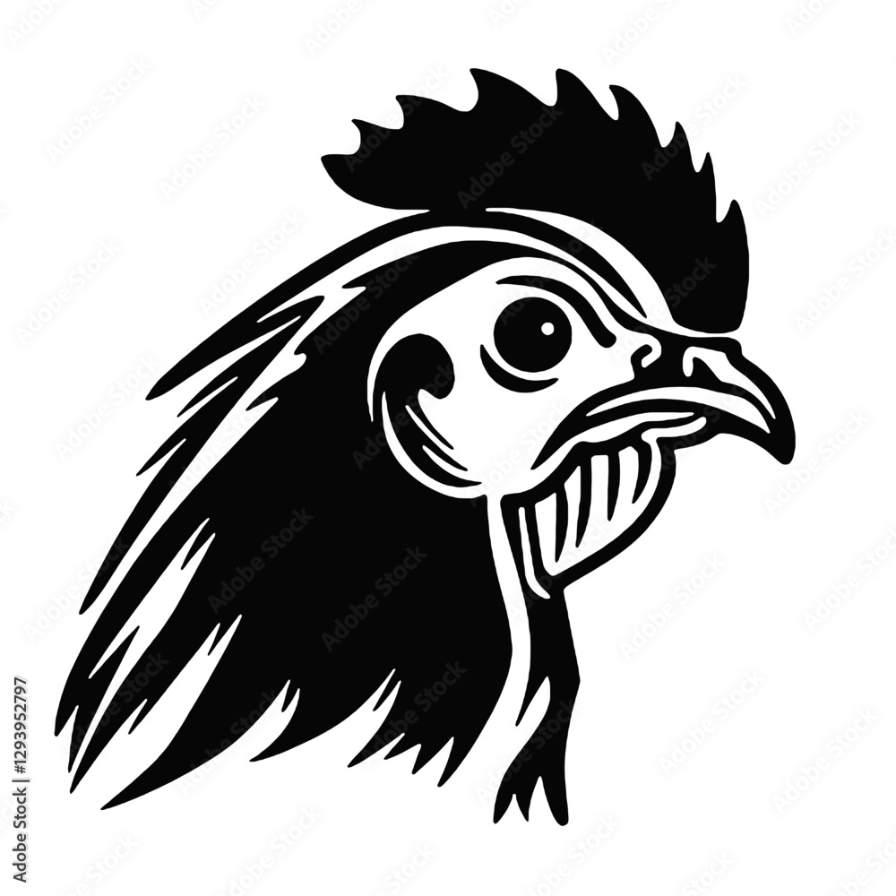 Naklejka premium rooster head vector illustration
