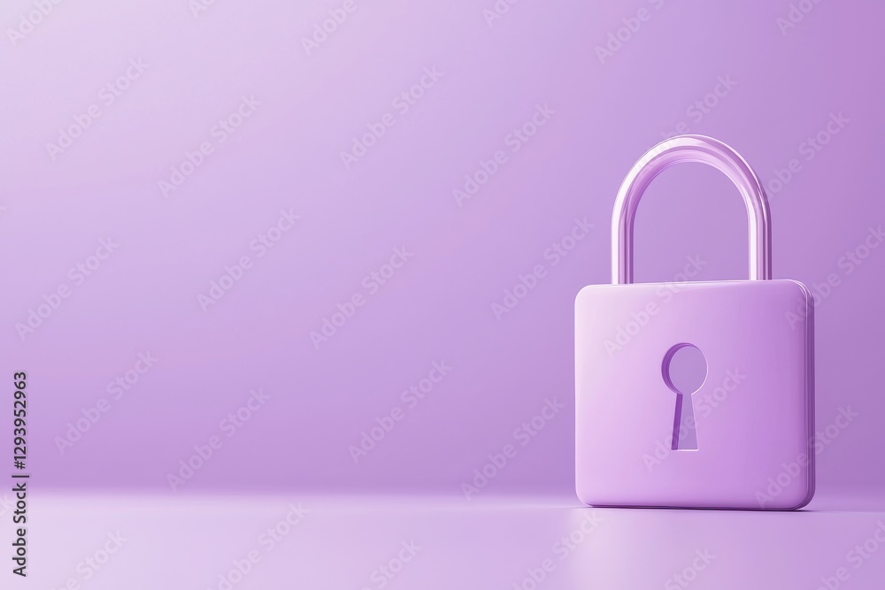 A soft purple padlock sits against a matching background, symbolizing security and protection in a minimalist design. A soft purple padlock sits against a matching background, symbolizing security and protection in a minimalist design.