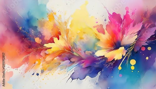 beautiful light aquarelle splashes withe background