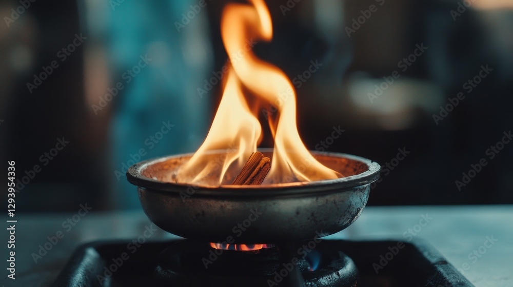 Burning Incense in a Metal Bowl - A Sacred Ritual Burning Incense in a Metal Bowl - A Sacred Ritual