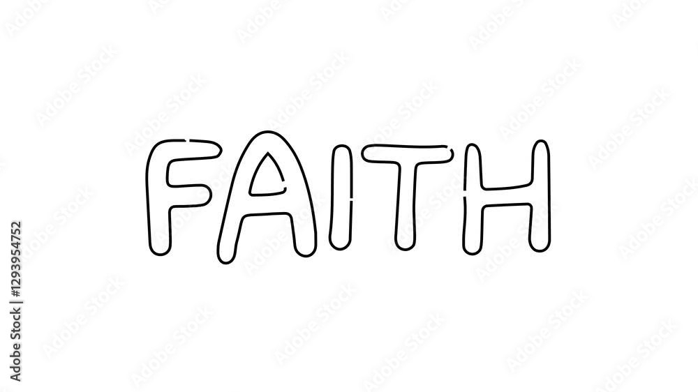 faith word on white background animation video faith word on white background animation video